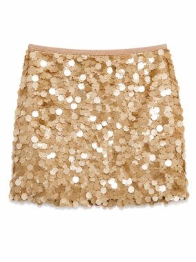 NWT SHEIN Champagne Sequin Mini Skirt Small Party NYE Festival Glam